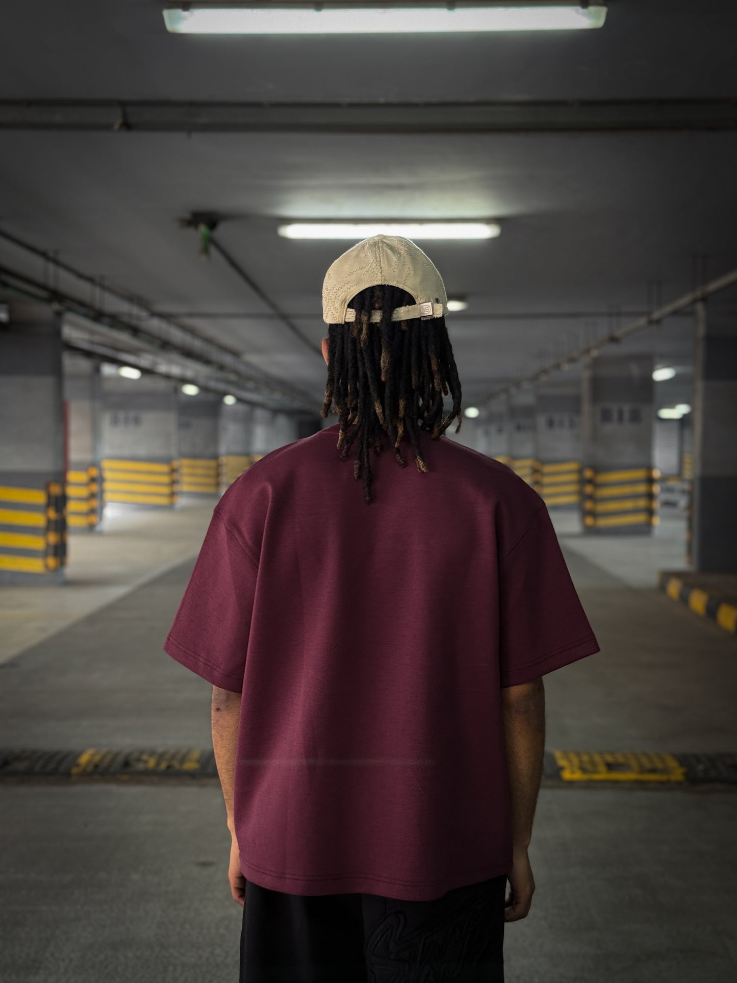 (Burgundy) The Horizon Oversized Boxy Tee