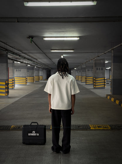 (WHITE) V-Notch Streetwear Polo