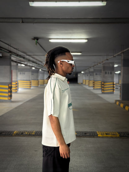 (WHITE)BRN Studio Boxy Cropped Polo