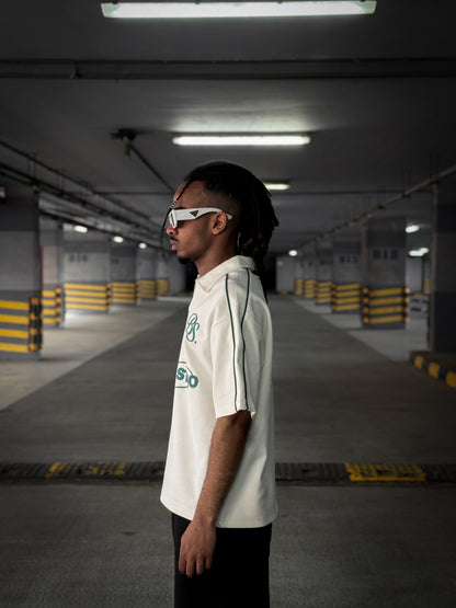 (WHITE)BRN Studio Boxy Cropped Polo
