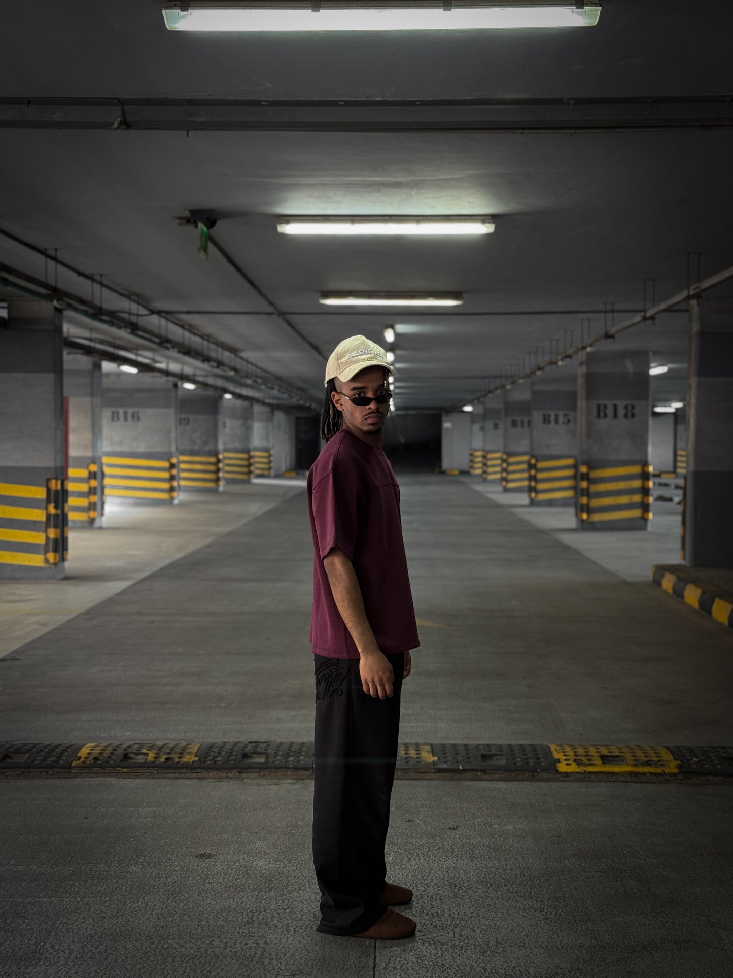 (Burgundy) The Horizon Oversized Boxy Tee