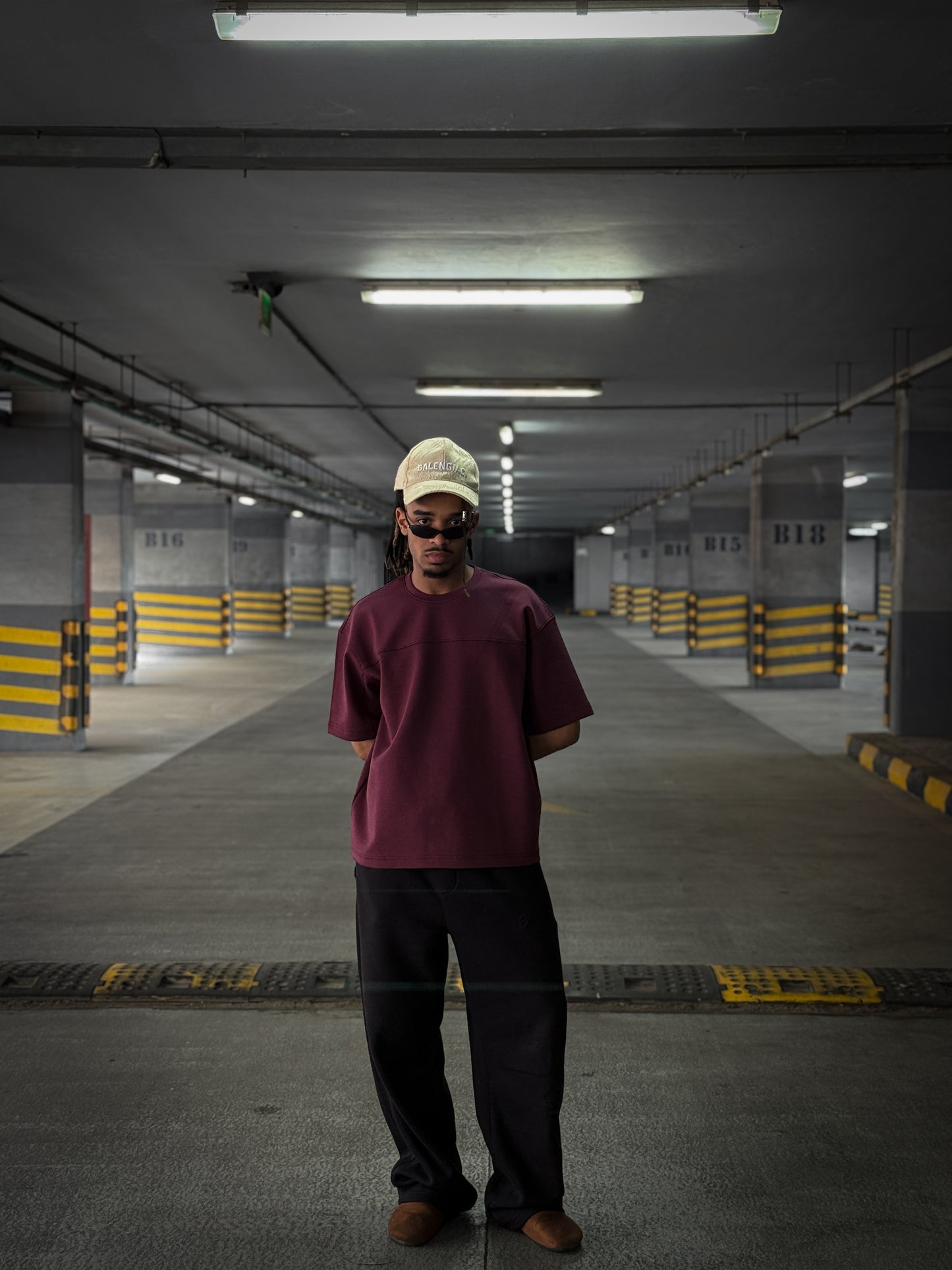 (Burgundy) The Horizon Oversized Boxy Tee